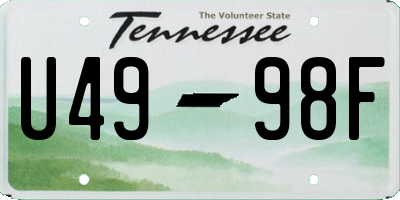 TN license plate U4998F