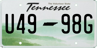 TN license plate U4998G