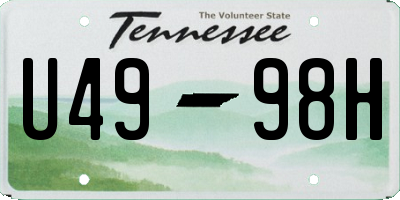 TN license plate U4998H
