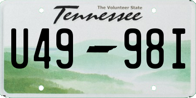 TN license plate U4998I