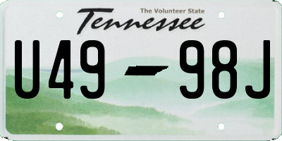 TN license plate U4998J
