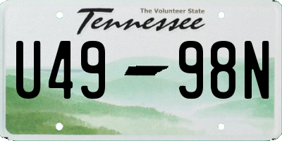 TN license plate U4998N