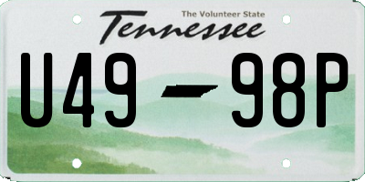 TN license plate U4998P