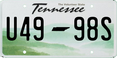 TN license plate U4998S