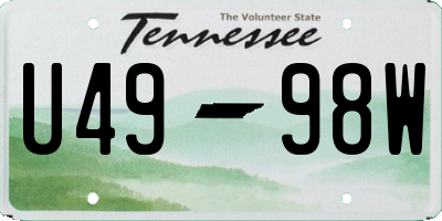 TN license plate U4998W