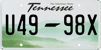 TN license plate U4998X
