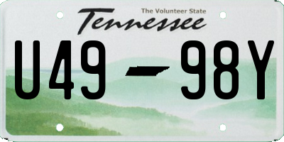 TN license plate U4998Y