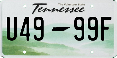 TN license plate U4999F