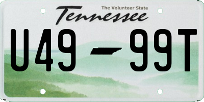 TN license plate U4999T