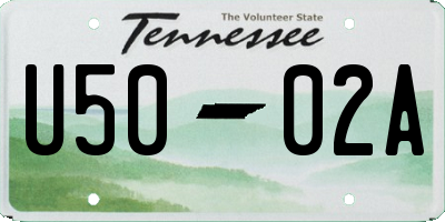 TN license plate U5002A