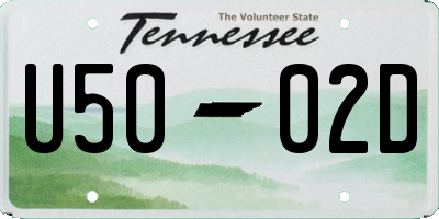 TN license plate U5002D