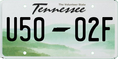 TN license plate U5002F