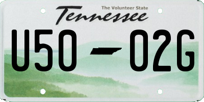TN license plate U5002G