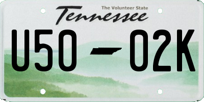 TN license plate U5002K