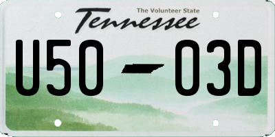 TN license plate U5003D