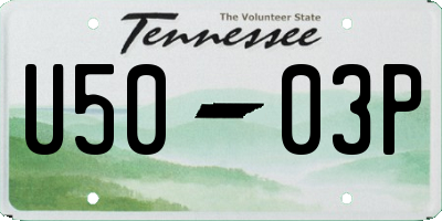 TN license plate U5003P