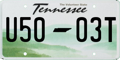 TN license plate U5003T