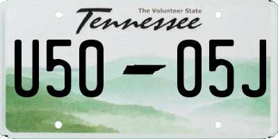 TN license plate U5005J