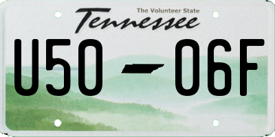 TN license plate U5006F