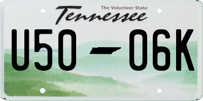 TN license plate U5006K