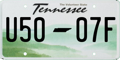 TN license plate U5007F