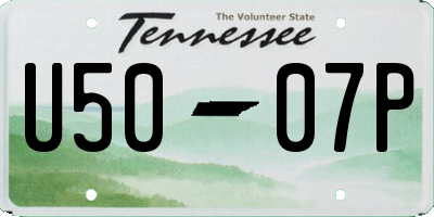 TN license plate U5007P