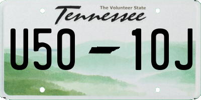 TN license plate U5010J