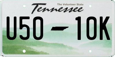 TN license plate U5010K