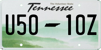 TN license plate U5010Z