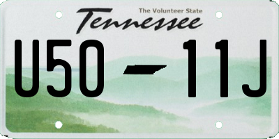 TN license plate U5011J