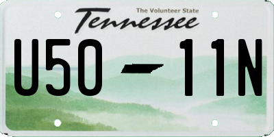 TN license plate U5011N