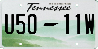 TN license plate U5011W