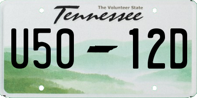 TN license plate U5012D