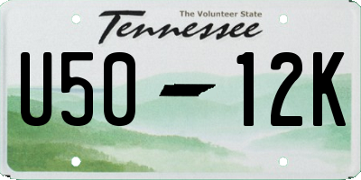 TN license plate U5012K