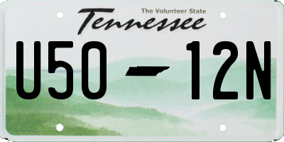 TN license plate U5012N