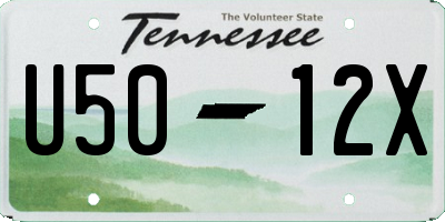 TN license plate U5012X