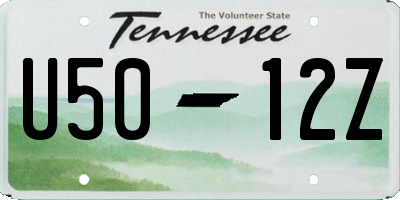 TN license plate U5012Z