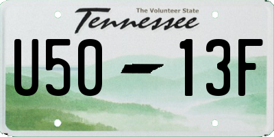 TN license plate U5013F