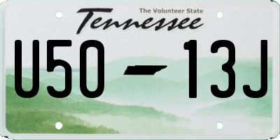 TN license plate U5013J