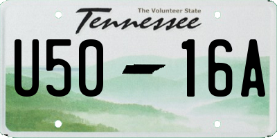 TN license plate U5016A
