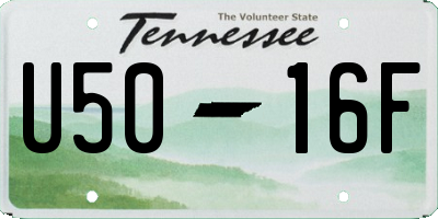 TN license plate U5016F