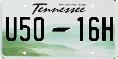 TN license plate U5016H