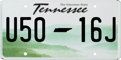 TN license plate U5016J
