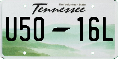 TN license plate U5016L