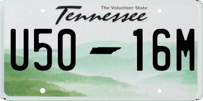 TN license plate U5016M