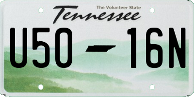 TN license plate U5016N