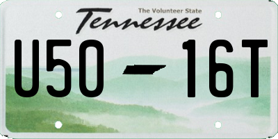TN license plate U5016T