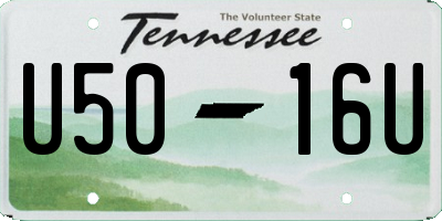 TN license plate U5016U
