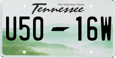 TN license plate U5016W