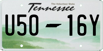 TN license plate U5016Y